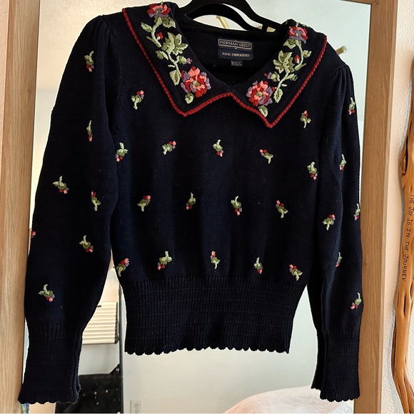 Herman Geist Sweaters - Vintage Herman Geist Hand Embroidered sweater.